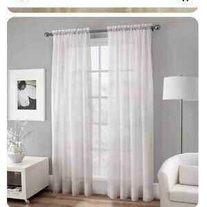 Platinum Collection Crushed Voile Sheer 1 Rod Pocket Panel White 50”W X108”L